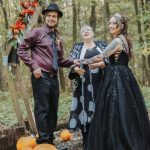 Longton wood wedding pagan pumpkin wedding black wedding dress laughter fun wedding celebrant sacred circle handfasting